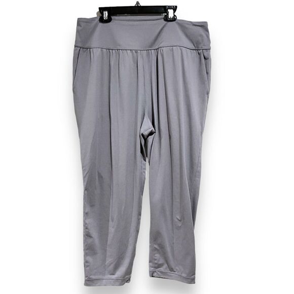 PrAna Ryley harem crop pants loungewear gray stripes size XL - Picture 1 of 13